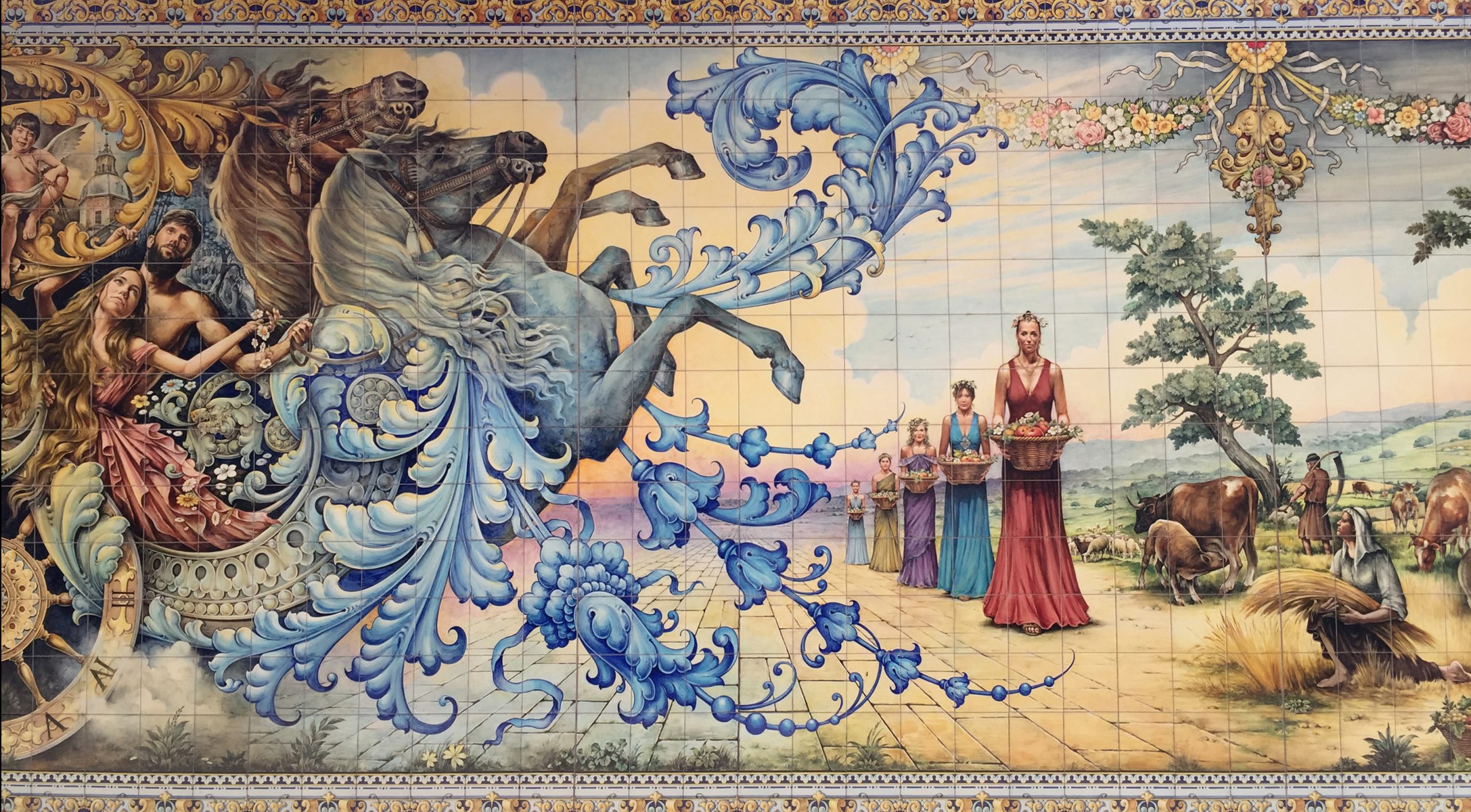 Mural azulejo Talavera de la Reina. Procesión de las Mondas.