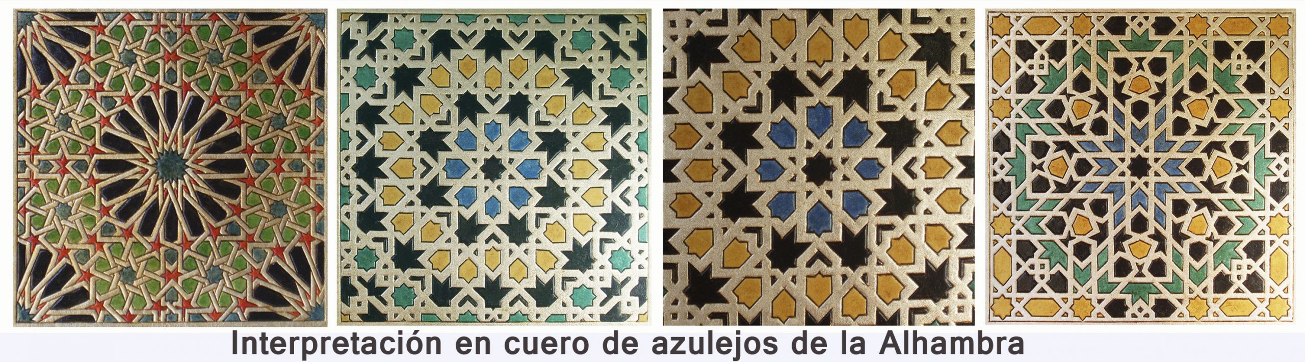3-Interpretación en cuero de azulejos de la Alhambra