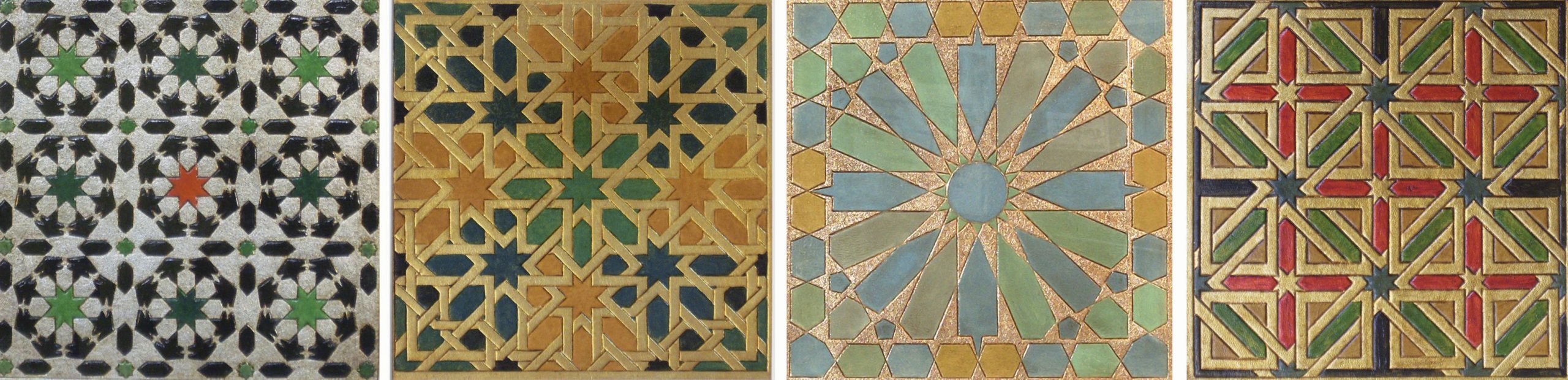 4-Interpretación en cuero de diseños sobre otros azulejos y lacerías